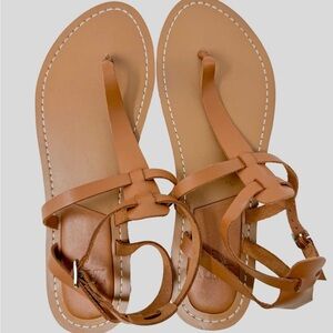 Zara Tan Leather Women's Sandals